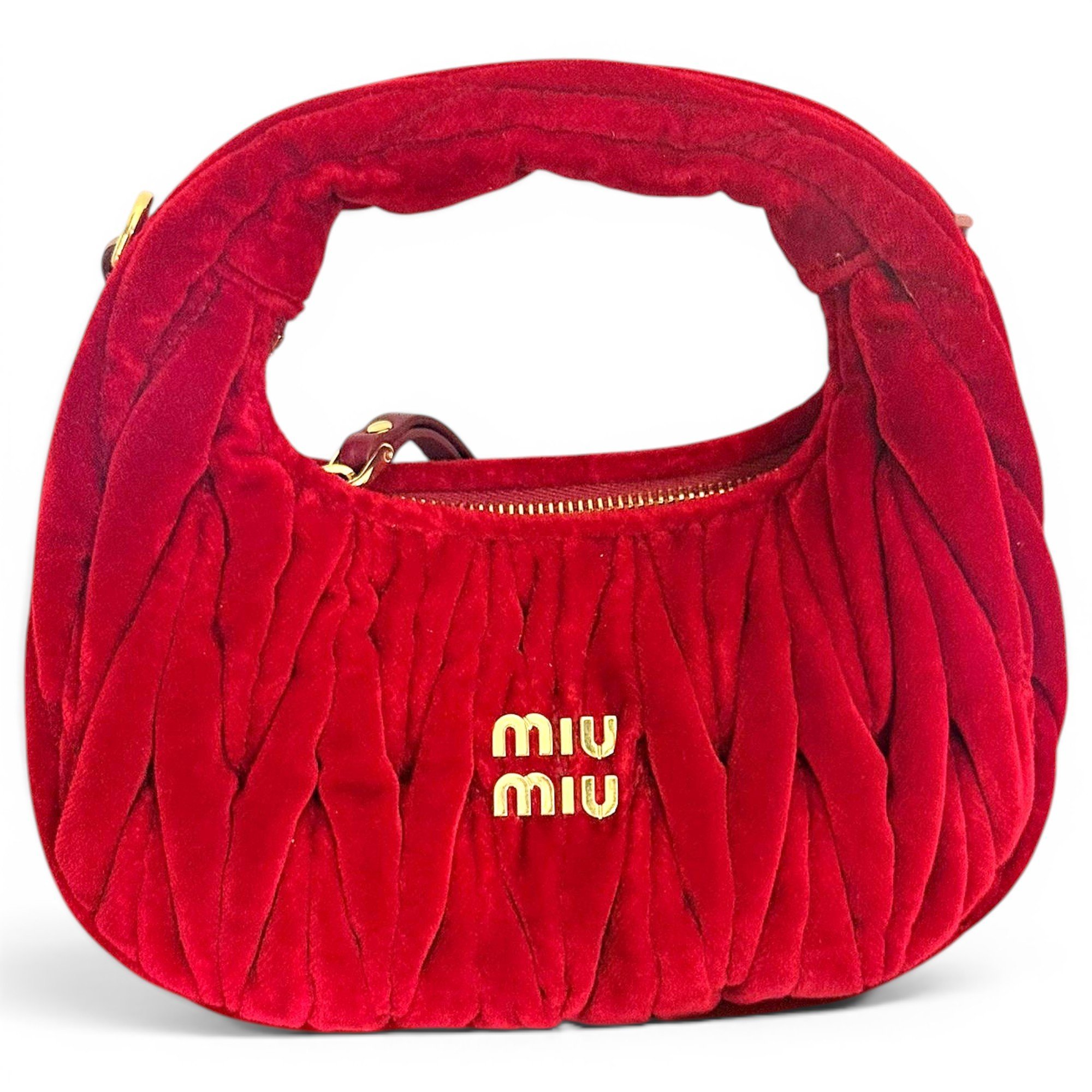 Miu Wander velvet crossbody bag