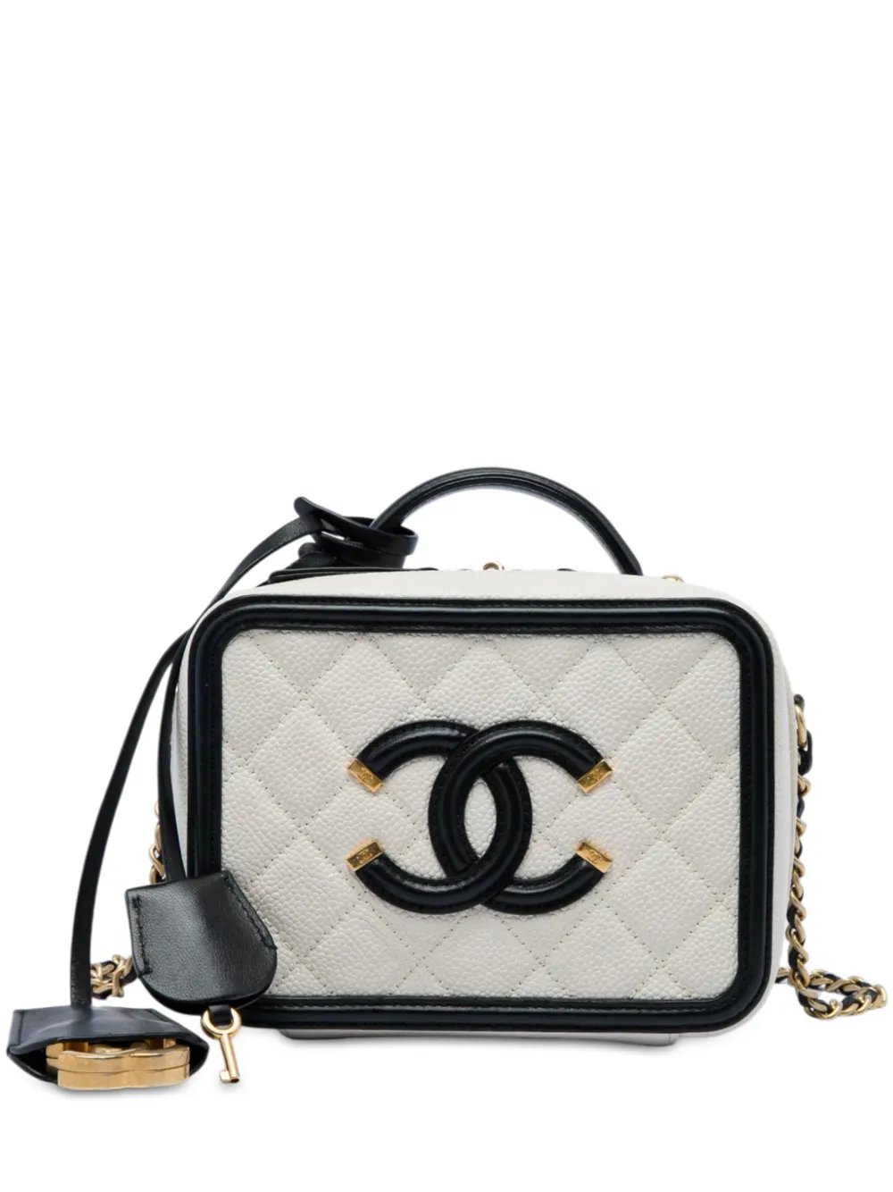 2016-2017 Small Caviar CC Filigree Vanity Case satchel