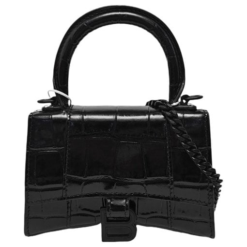 Hourglass leather handbag