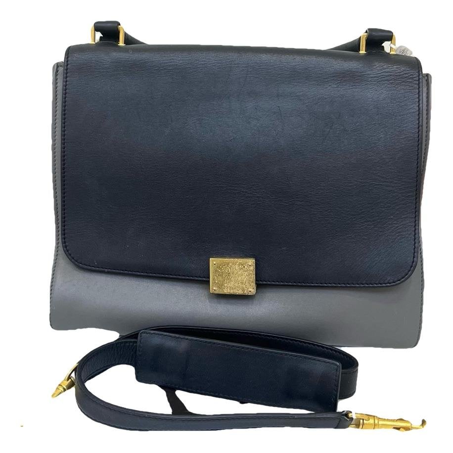 Trapèze leather handbag