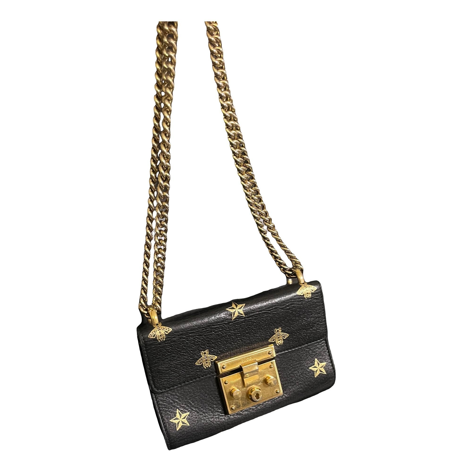 Padlock leather handbag