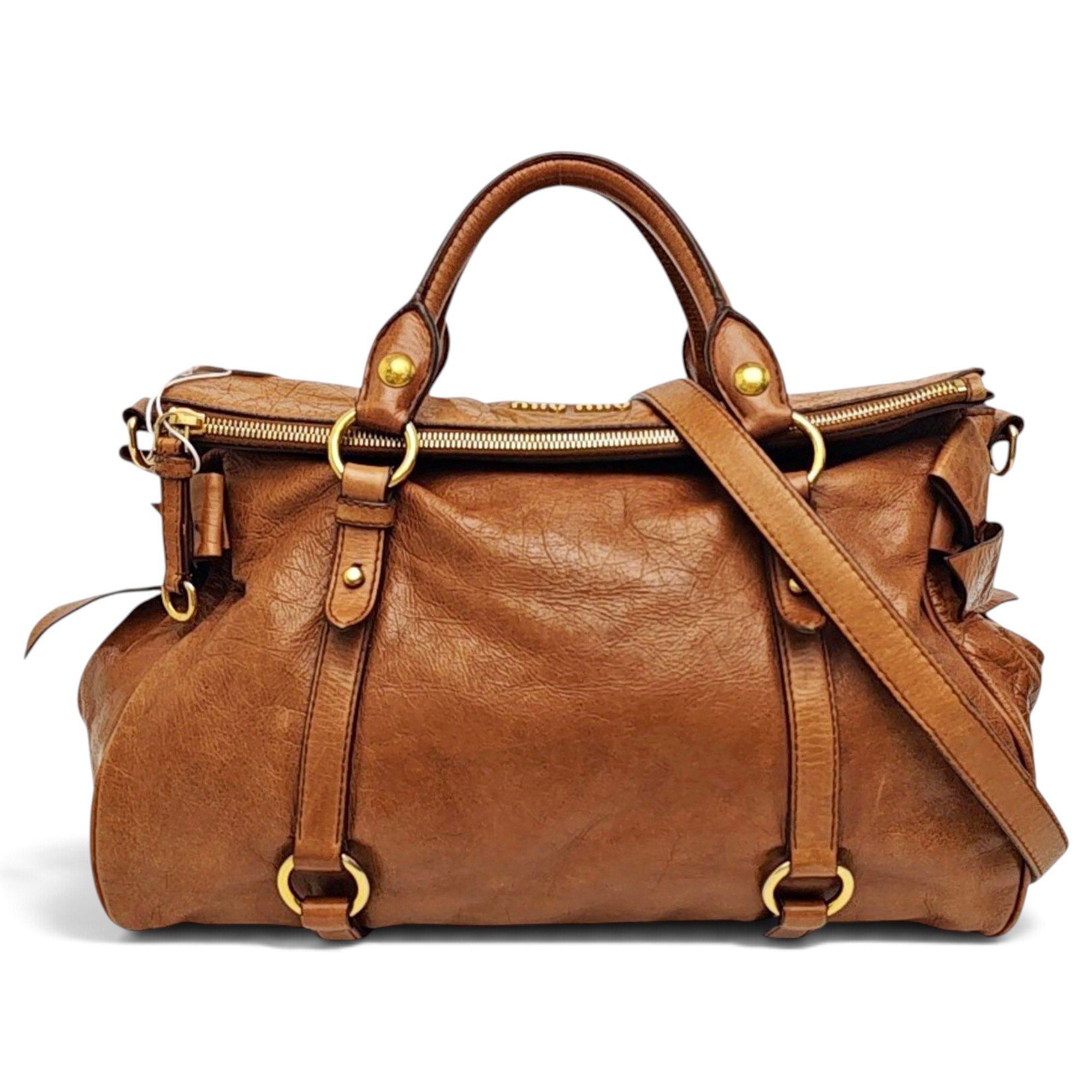 Bow bag leather handbag