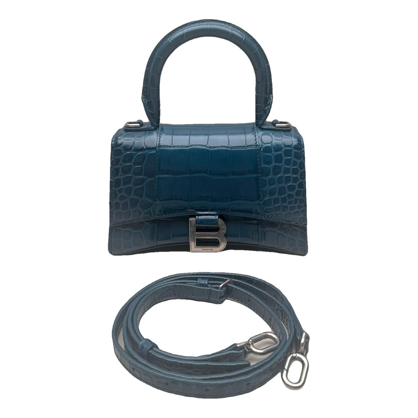 Hourglass leather handbag