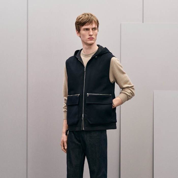 Marine Reversible Hooded Vest