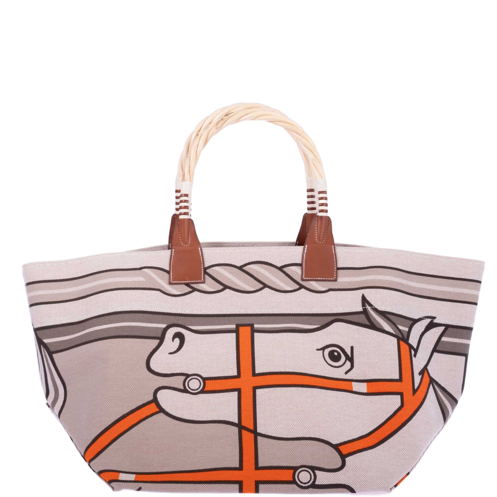 Hermes Hermès Steeple 31 Quadriga H Canvas Fauve Barenia Tote