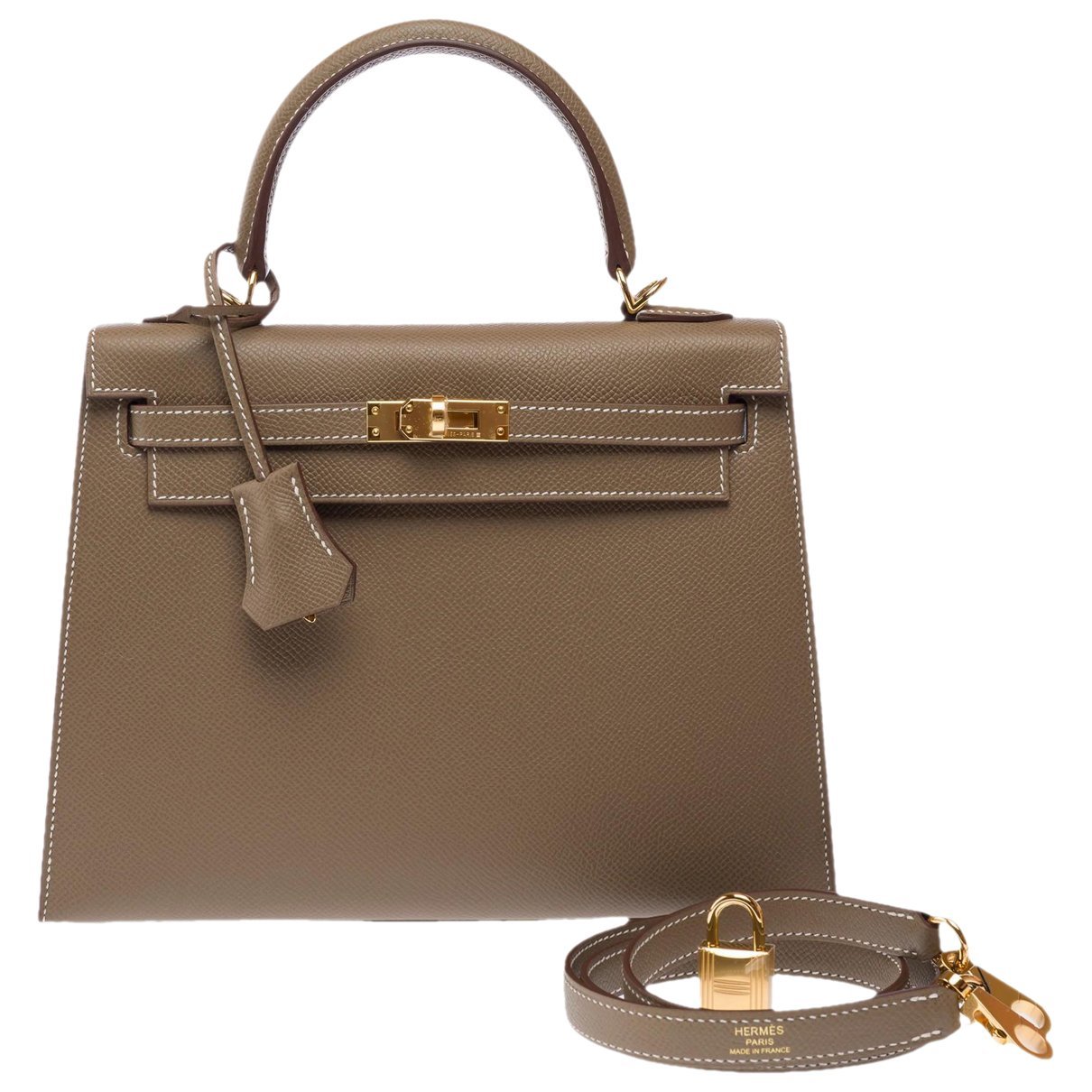 Hermes Kelly 25 Handbag Etoupe Epsom Leather 2026