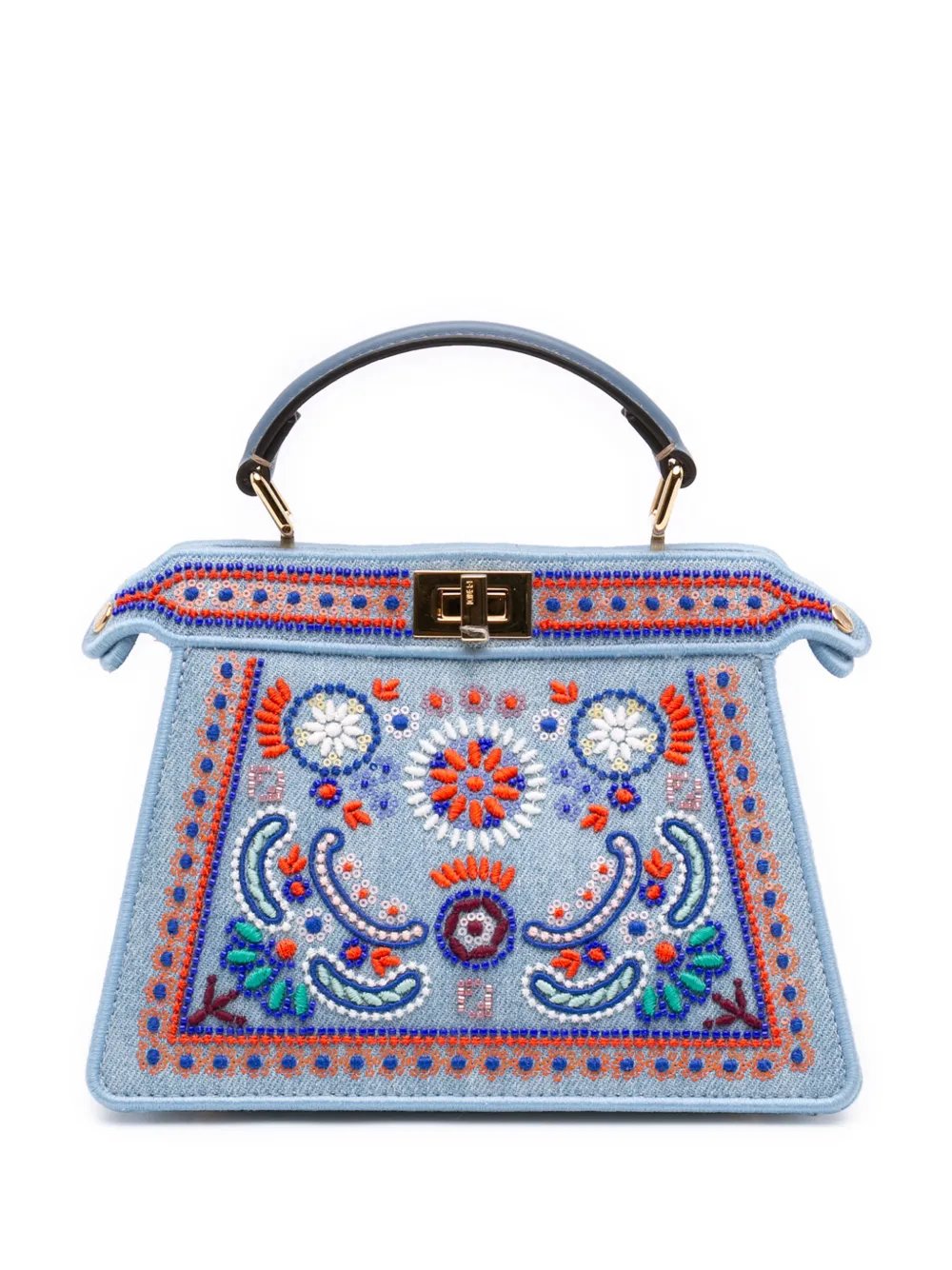 2021-2026 Petite Embroidered Denim Peekaboo ISeeU satchel