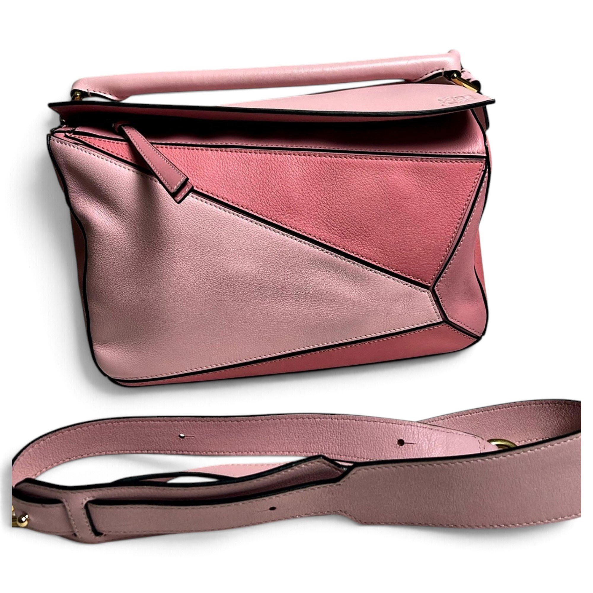 Puzzle leather handbag