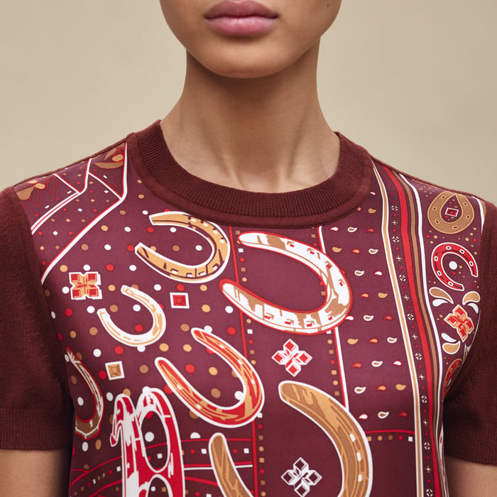 Rouge H "Porte-bonheur Bandana" Short-sleeve Sweater