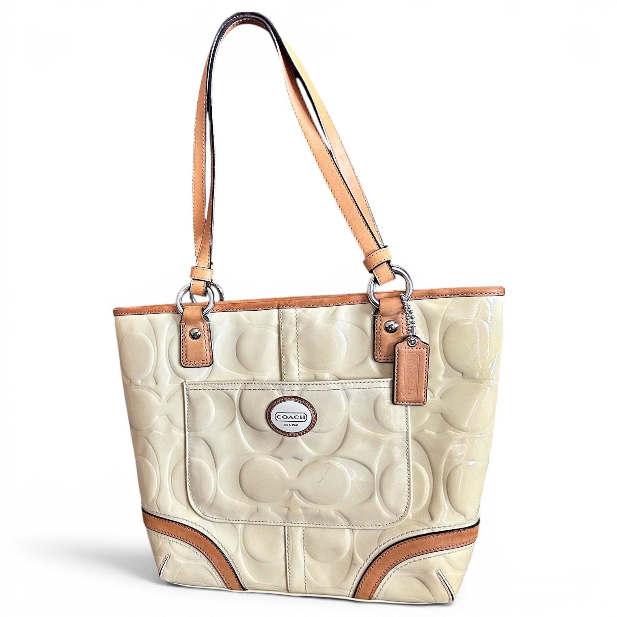 Patent leather tote