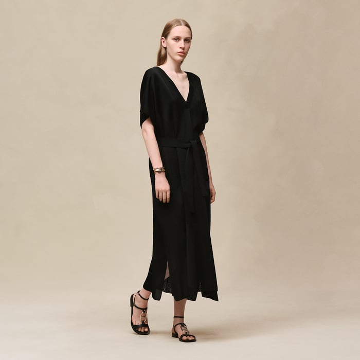 Noir "Chaine d'Ancre" Long Caftan Dress