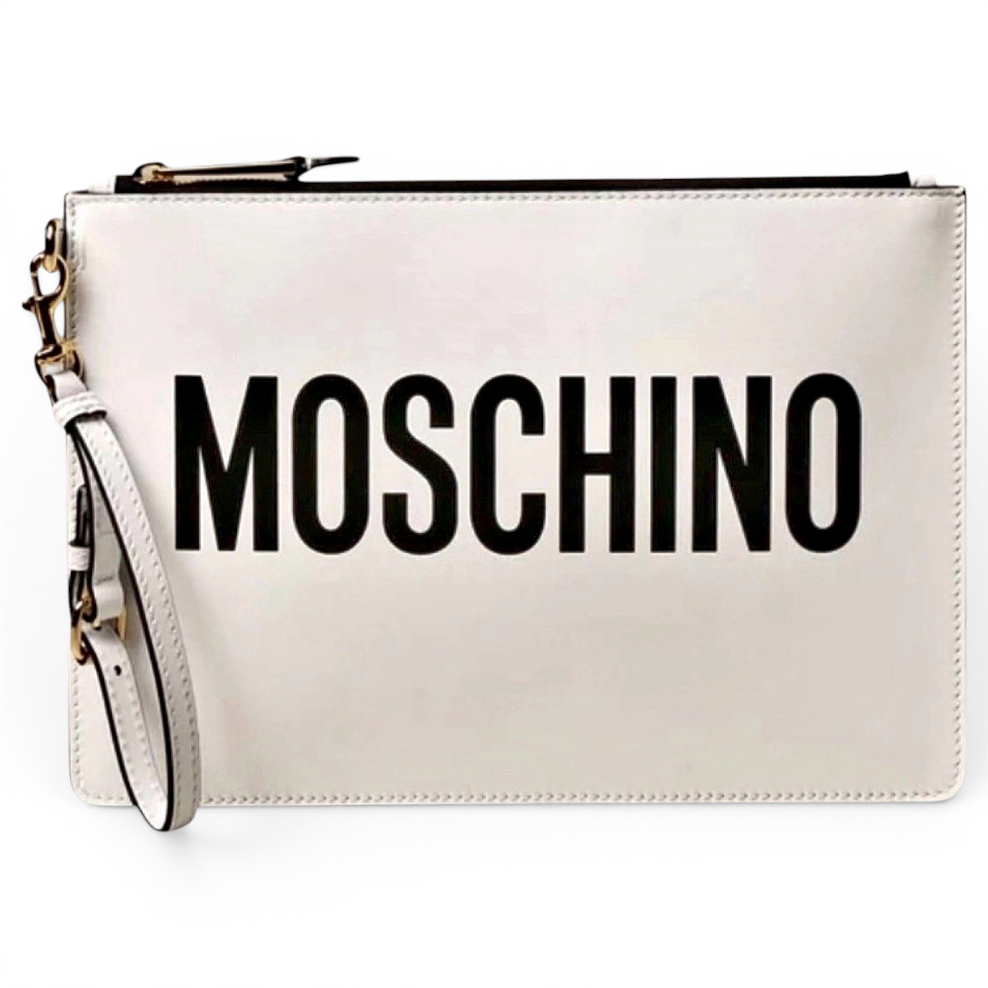 Leather clutch bag