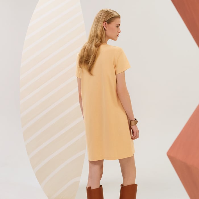 Jaune Labido Embroidered Pocket Dress