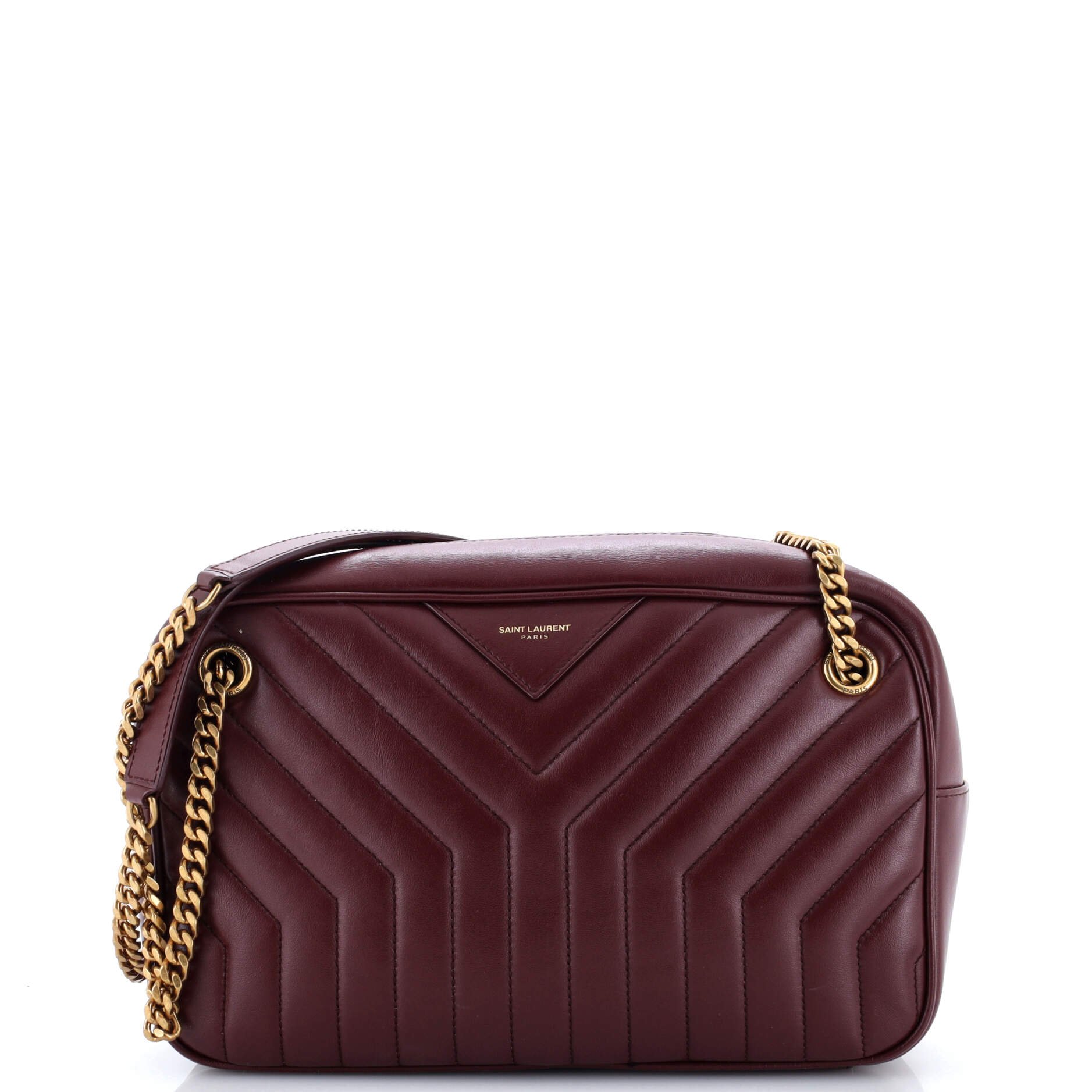 Saint Laurent LouLou Bowling Bag Matelasse Chevron Leather Medium