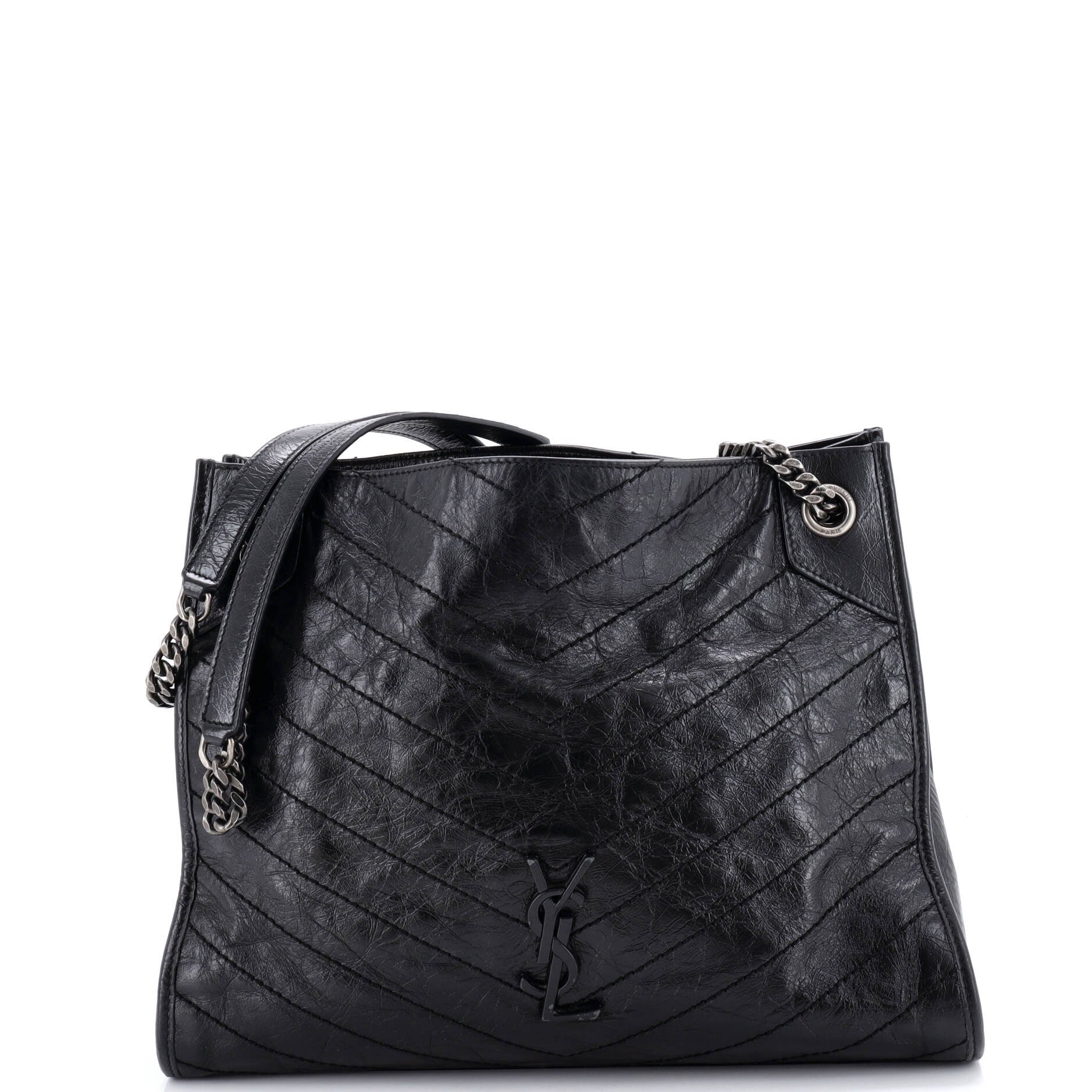 Saint Laurent Niki Shopping Tote Matelasse Chevron Leather Medium