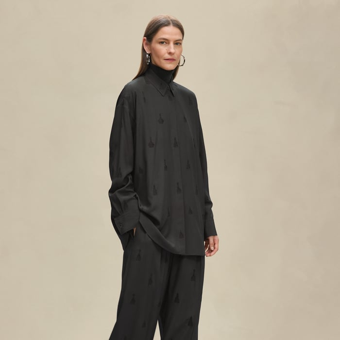 Gris Charbon Embroidered Shirt