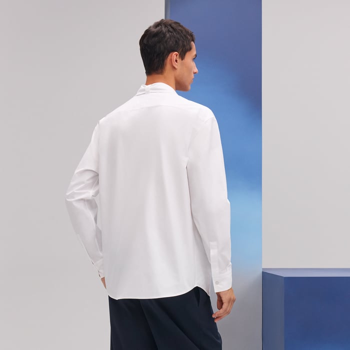 Blanc Boxy Fit Shirt With Marius Collar
