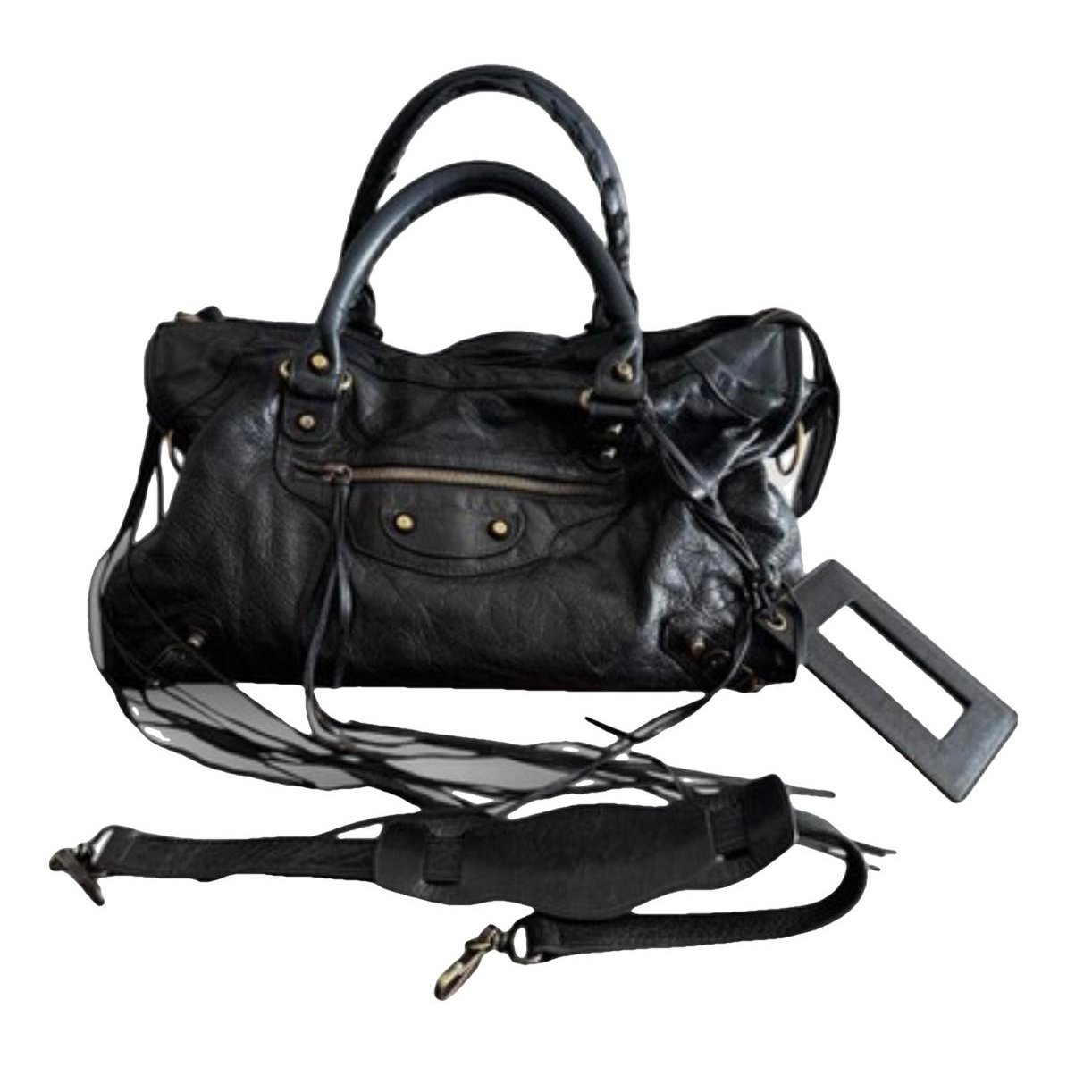 City leather handbag