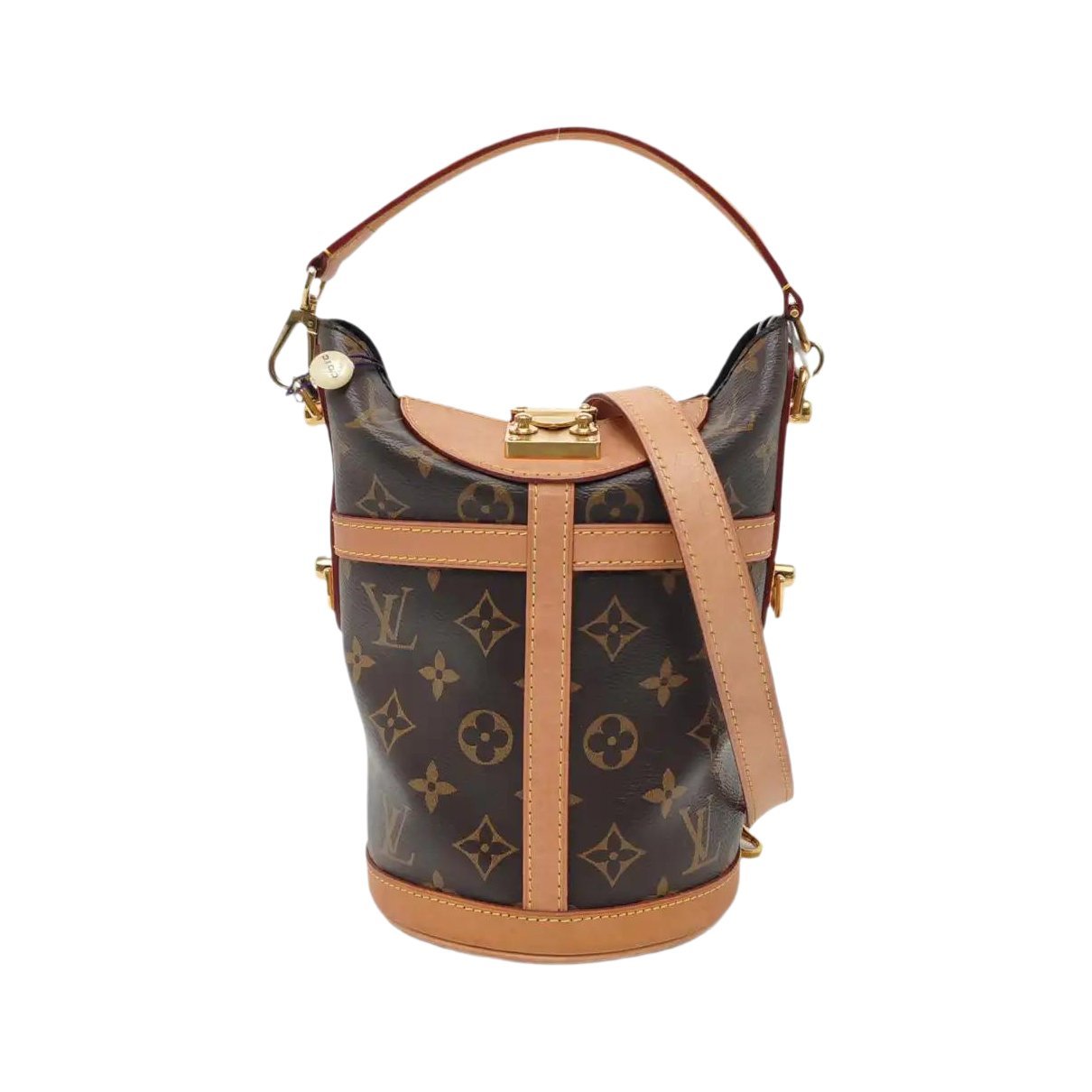 Duffle leather handbag