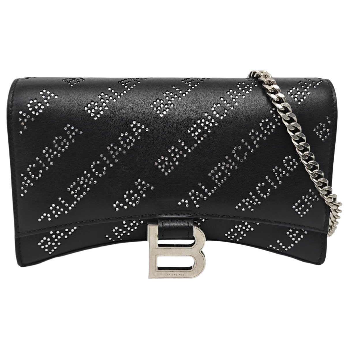 Hourglass leather handbag