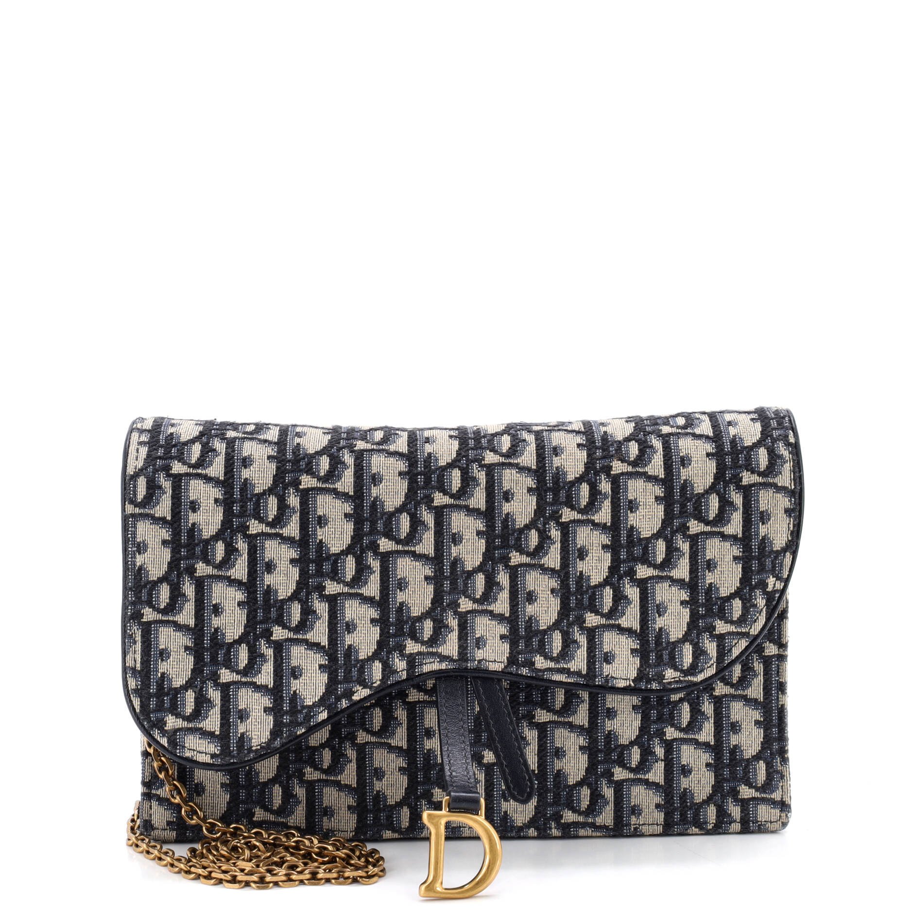 Saddle Chain Clutch Oblique Canvas