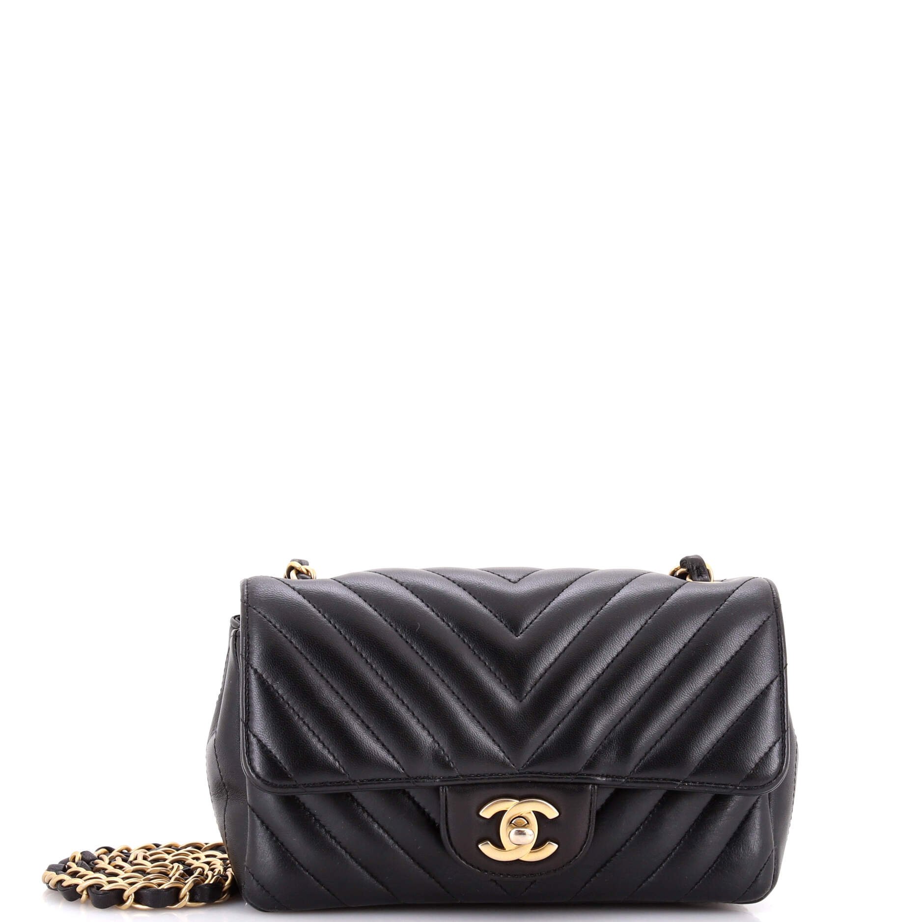 Chanel Classic Single Flap Bag Chevron Lambskin Mini