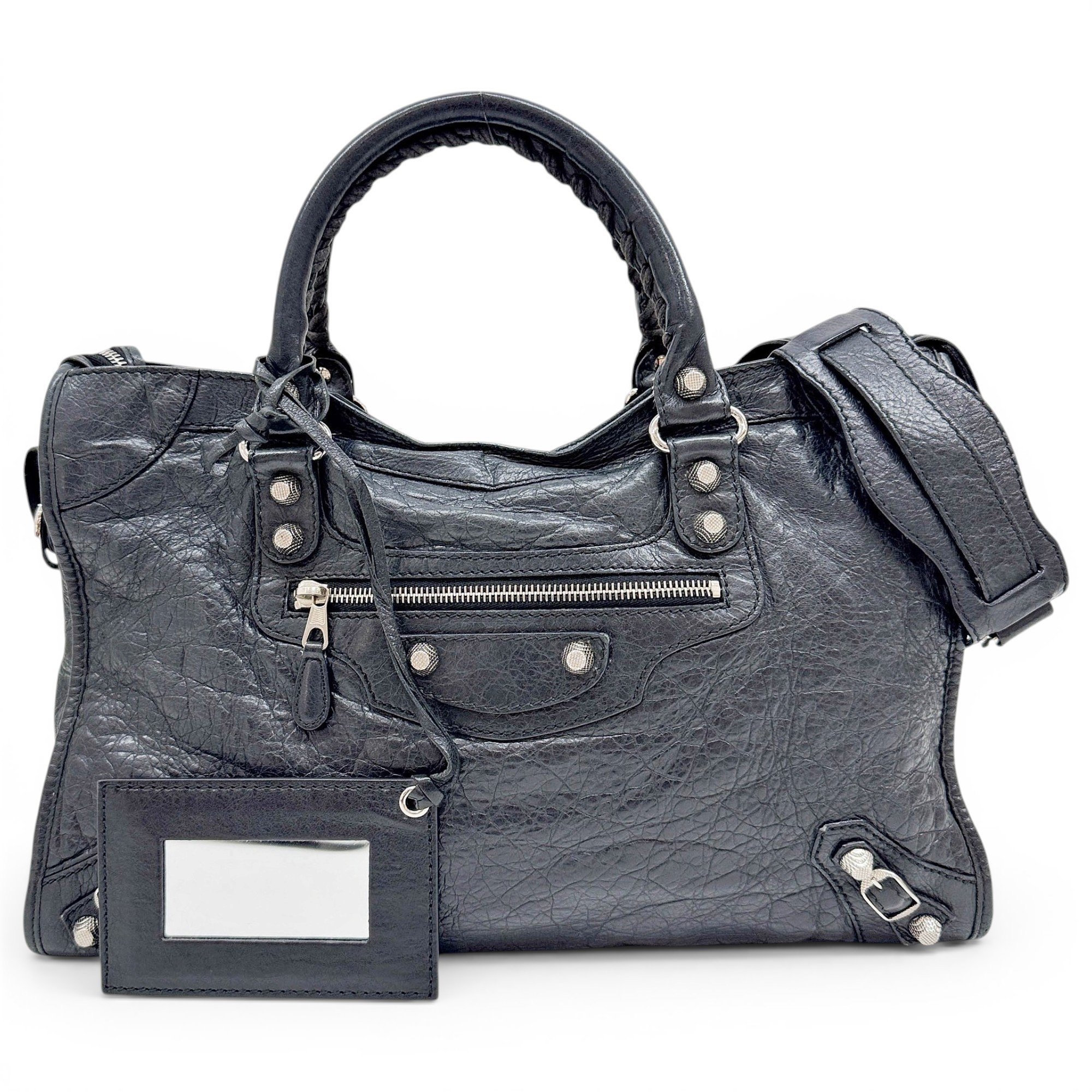 City leather handbag