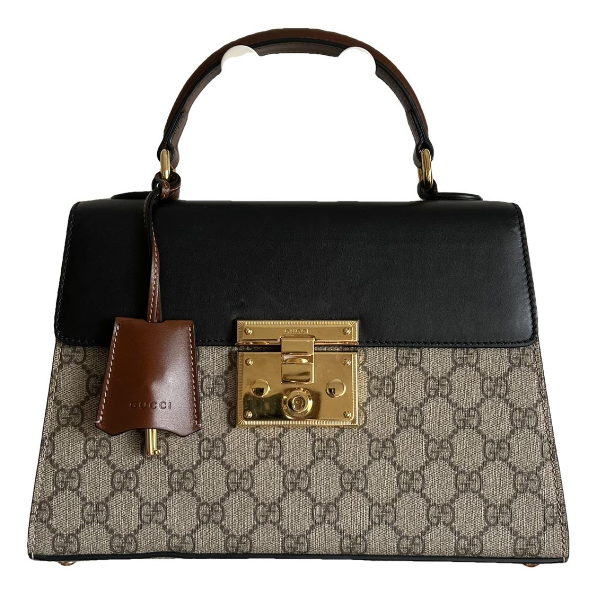 Padlock leather handbag