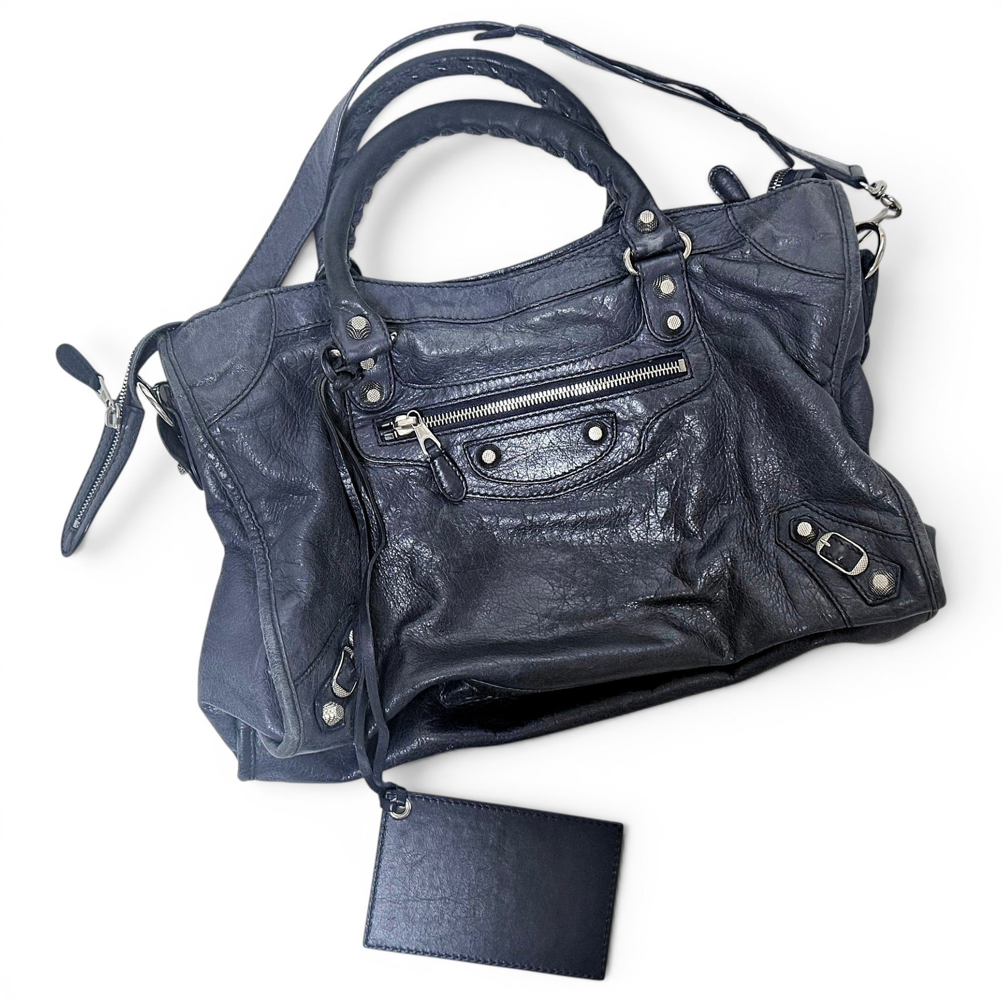 City leather handbag