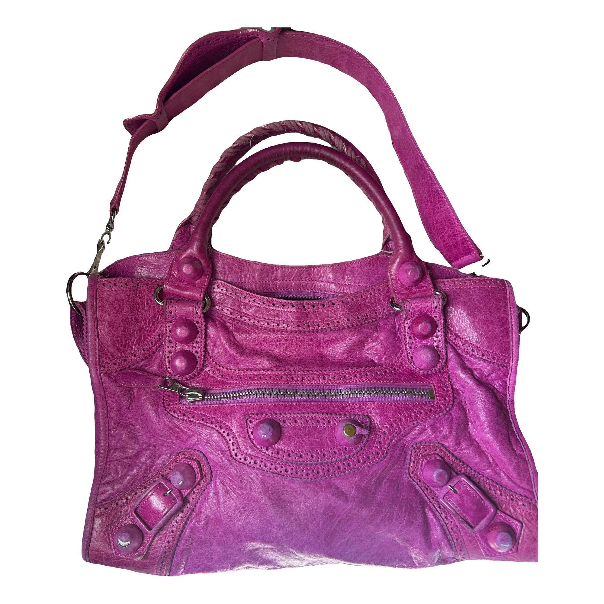City leather handbag