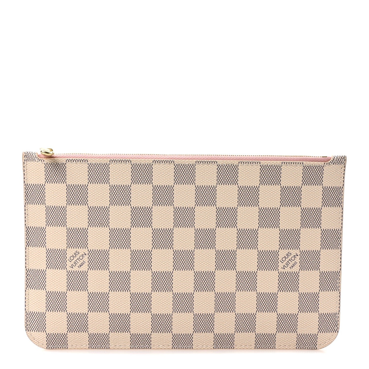 Louis Vuitton Damier Azur Neverfull MM GM Pochette Rose Ballerine
