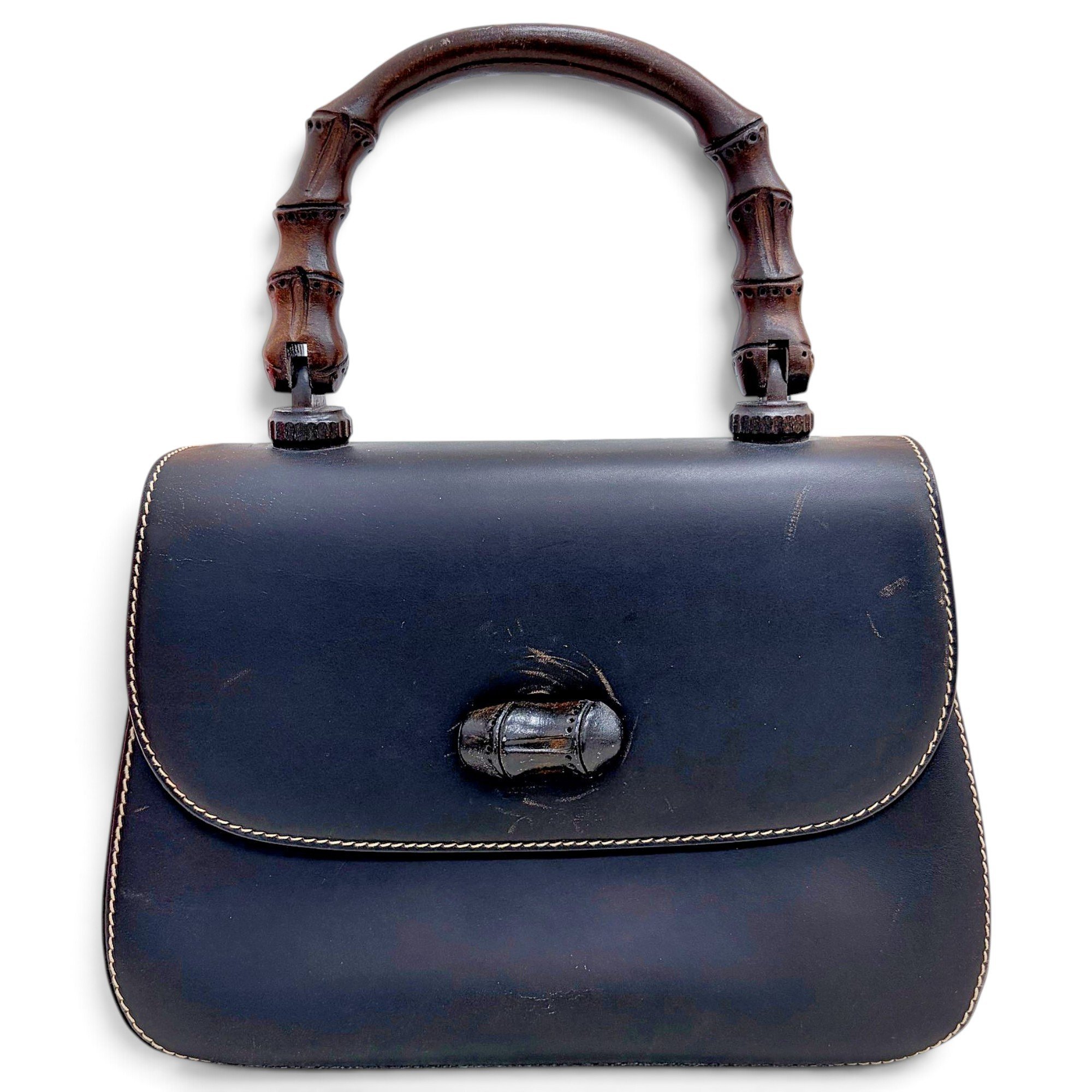 Bamboo leather handbag