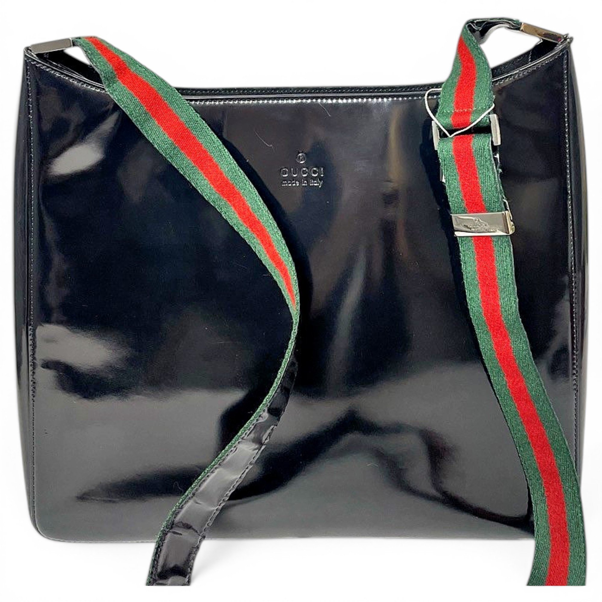 Patent leather handbag