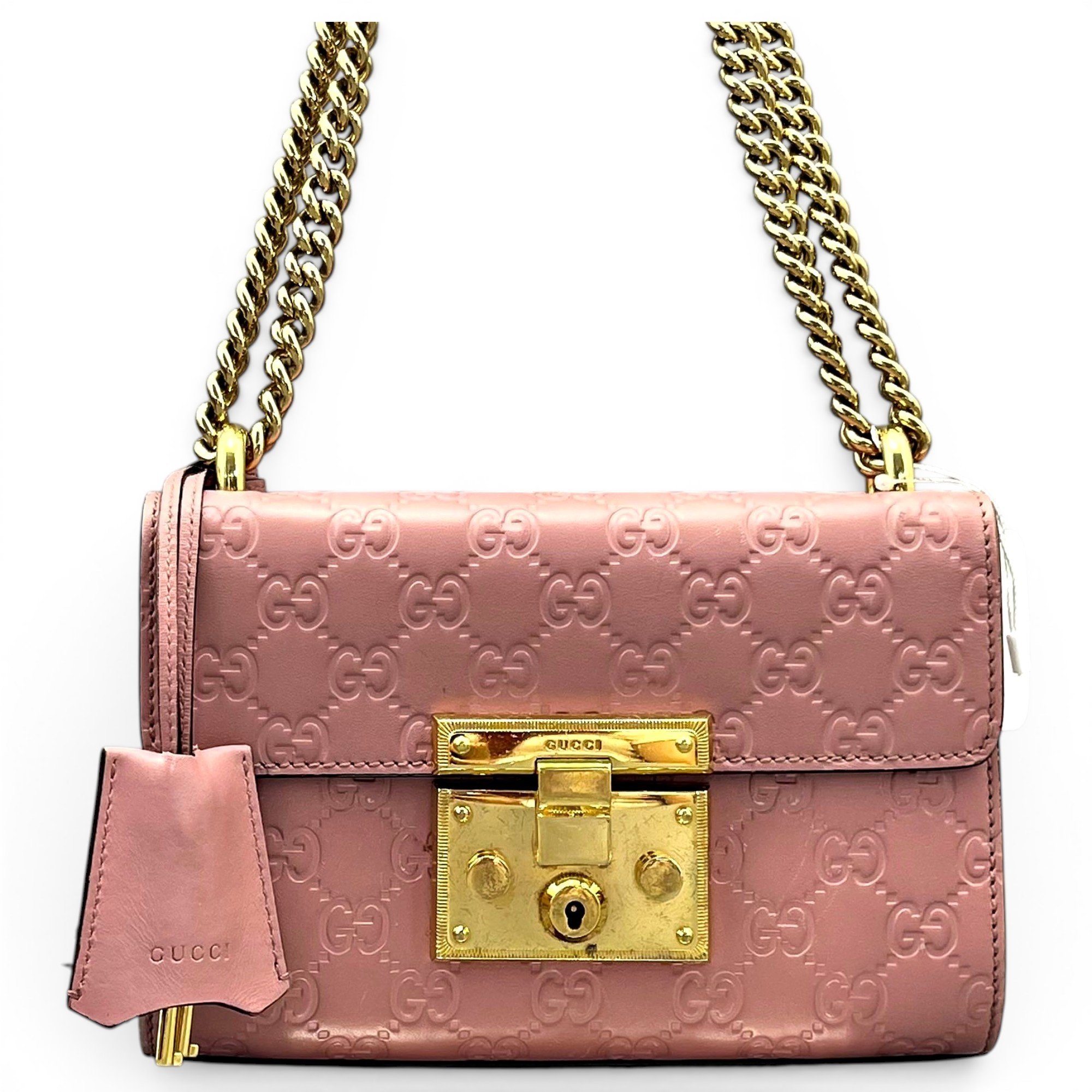 Padlock leather handbag