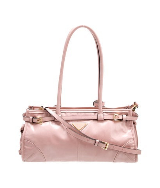 Prada Enameled Metal Triangle Bonnie Medium