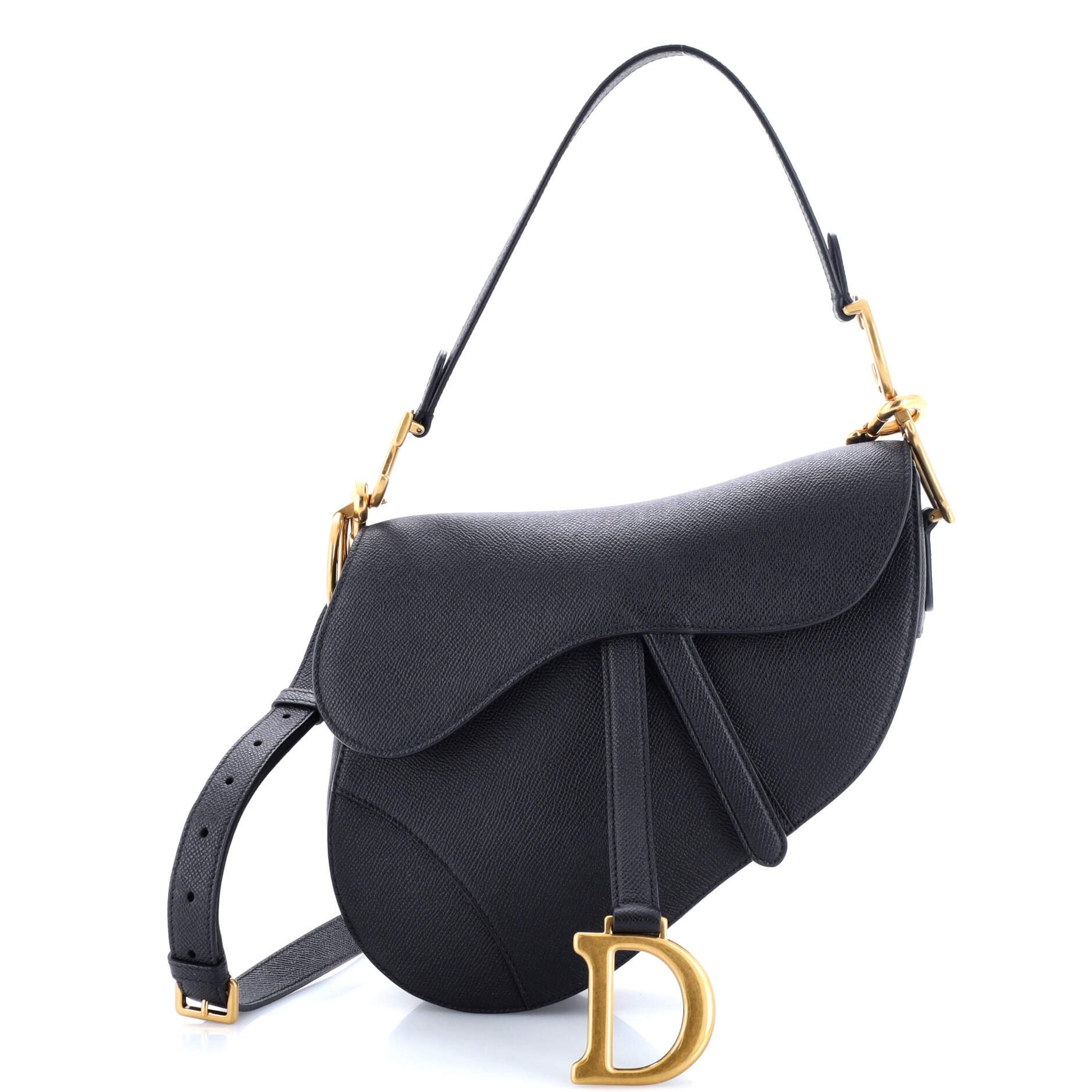 Saddle Handbag with Strap Leather Medium
