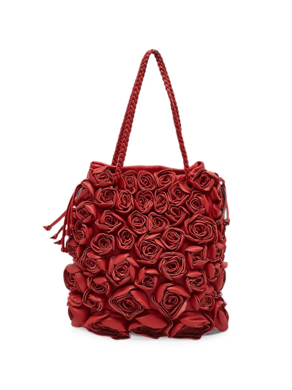 floral-appliqué tote bag
