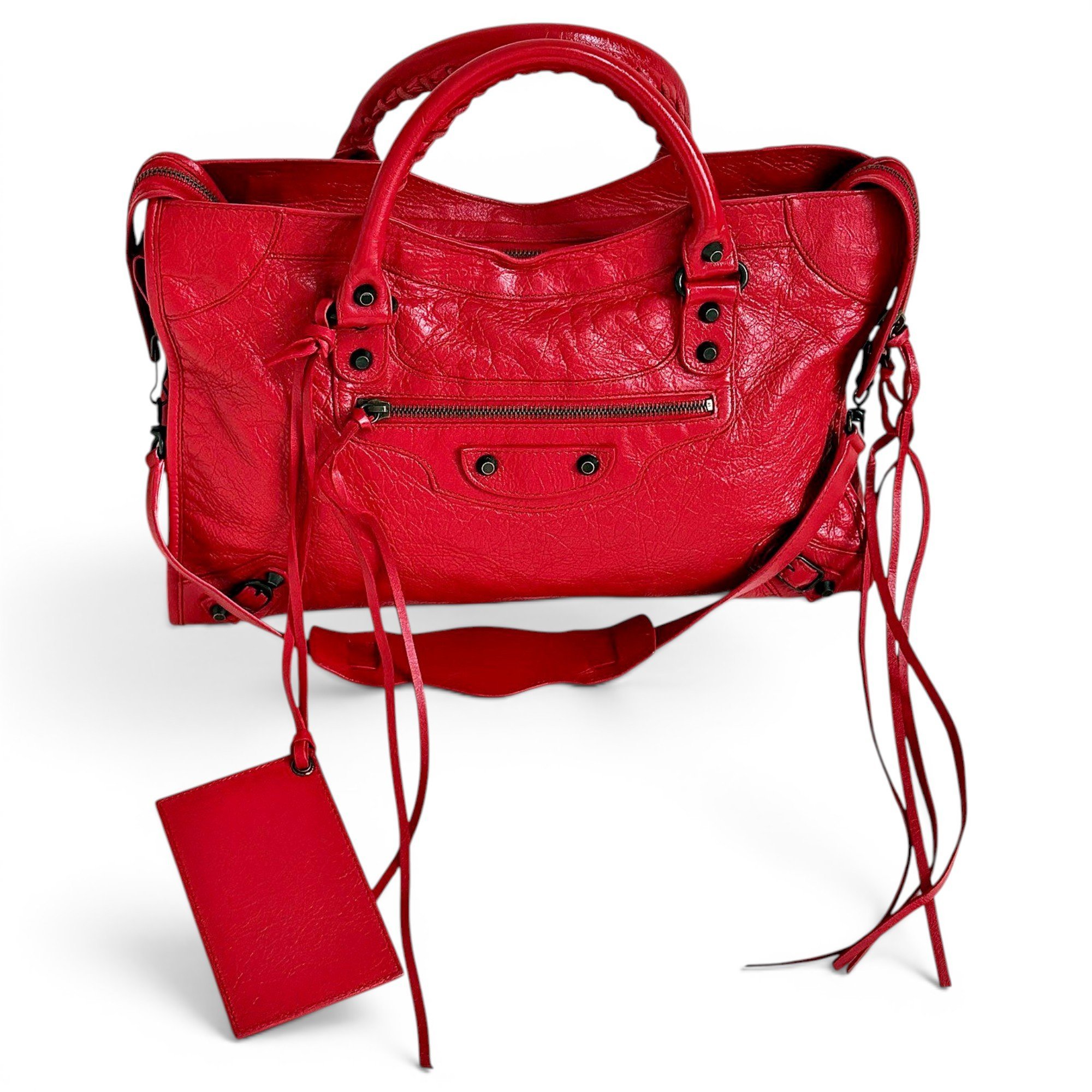 City leather handbag