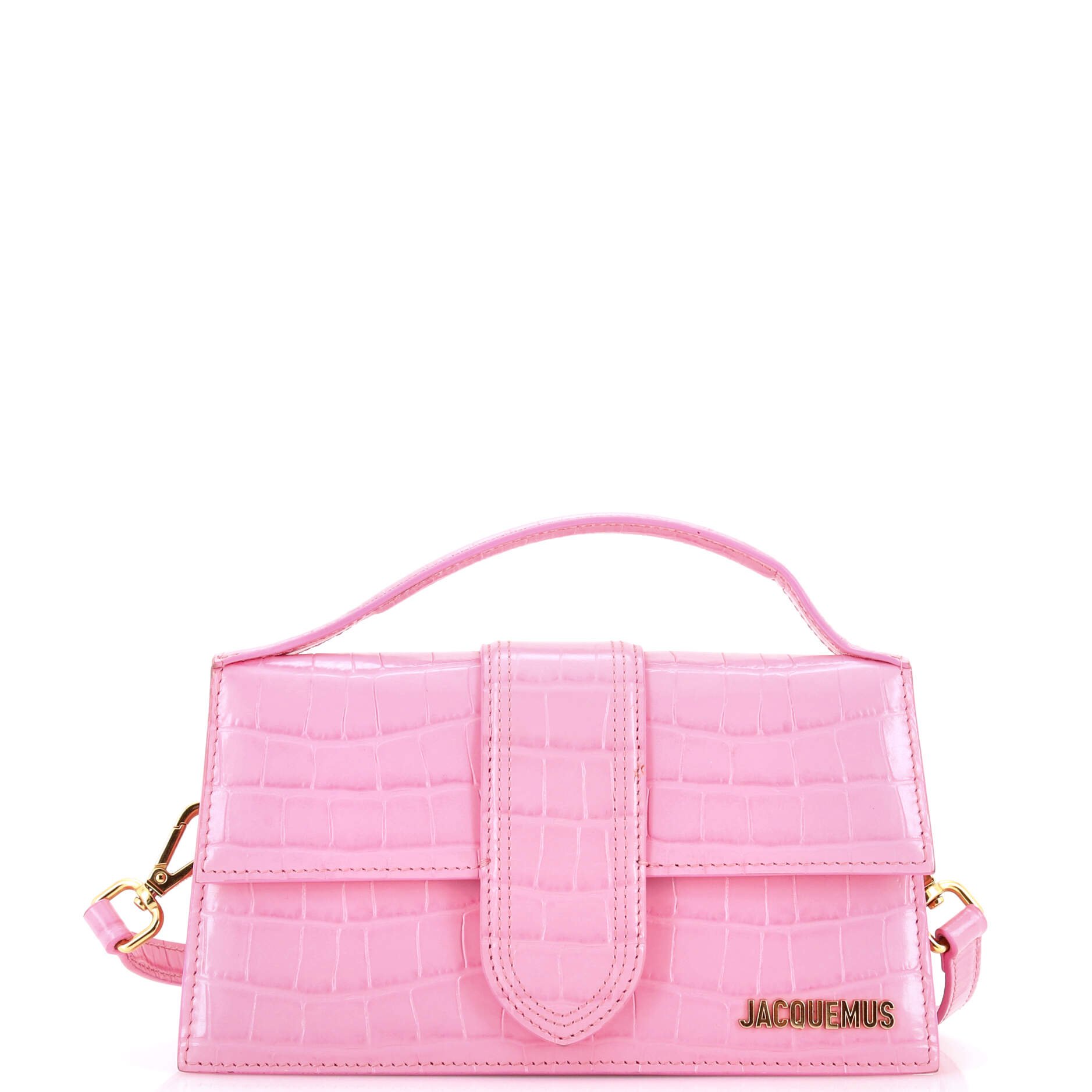 Le Grand Bambino Flap Bag Crocodile Embossed Leather