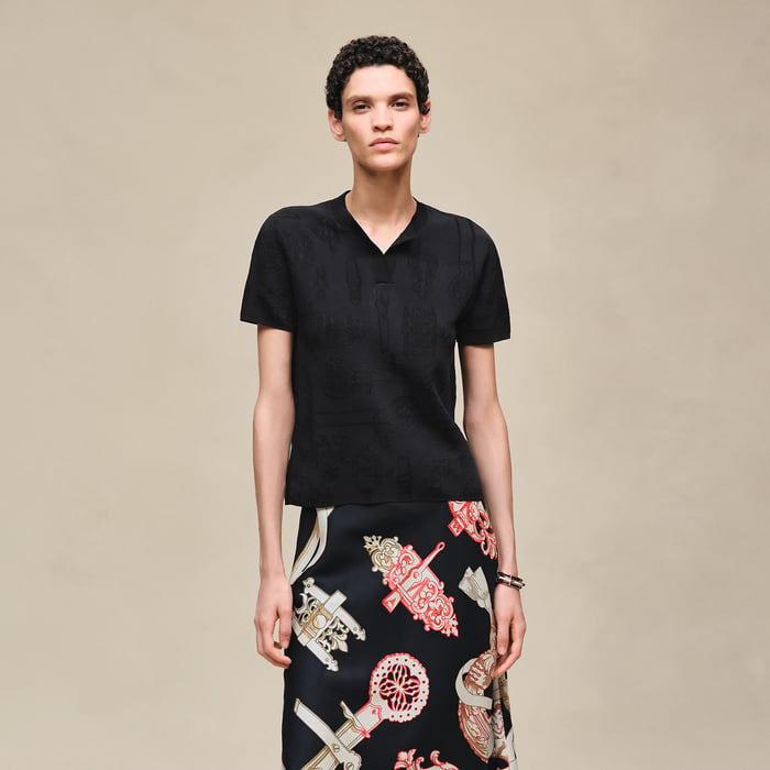 Noir "Ferronnerie" Short-sleeve Sweater