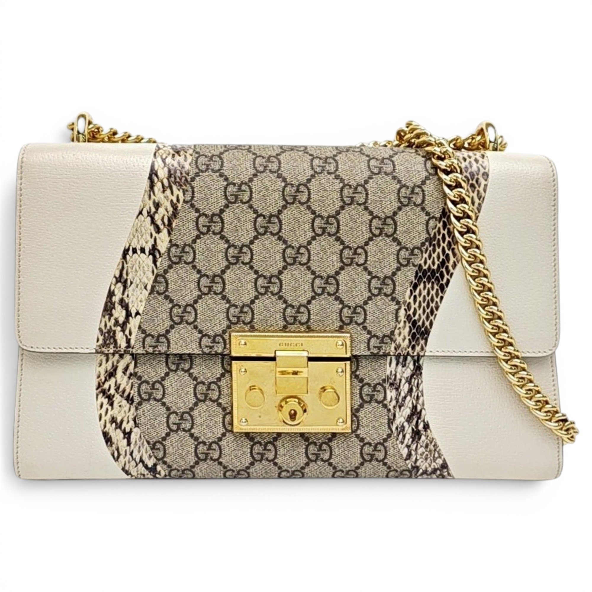 Padlock leather handbag
