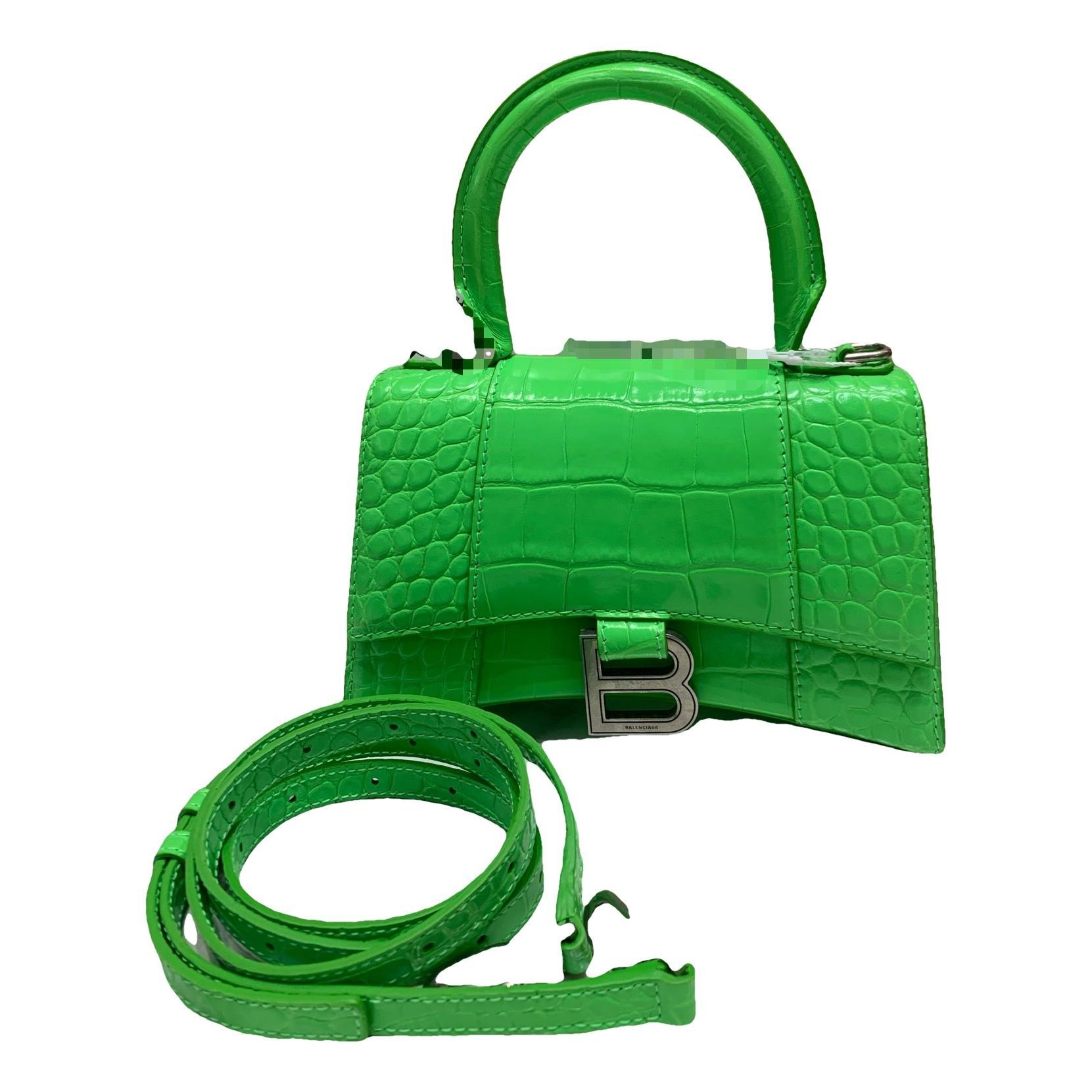 Hourglass leather handbag