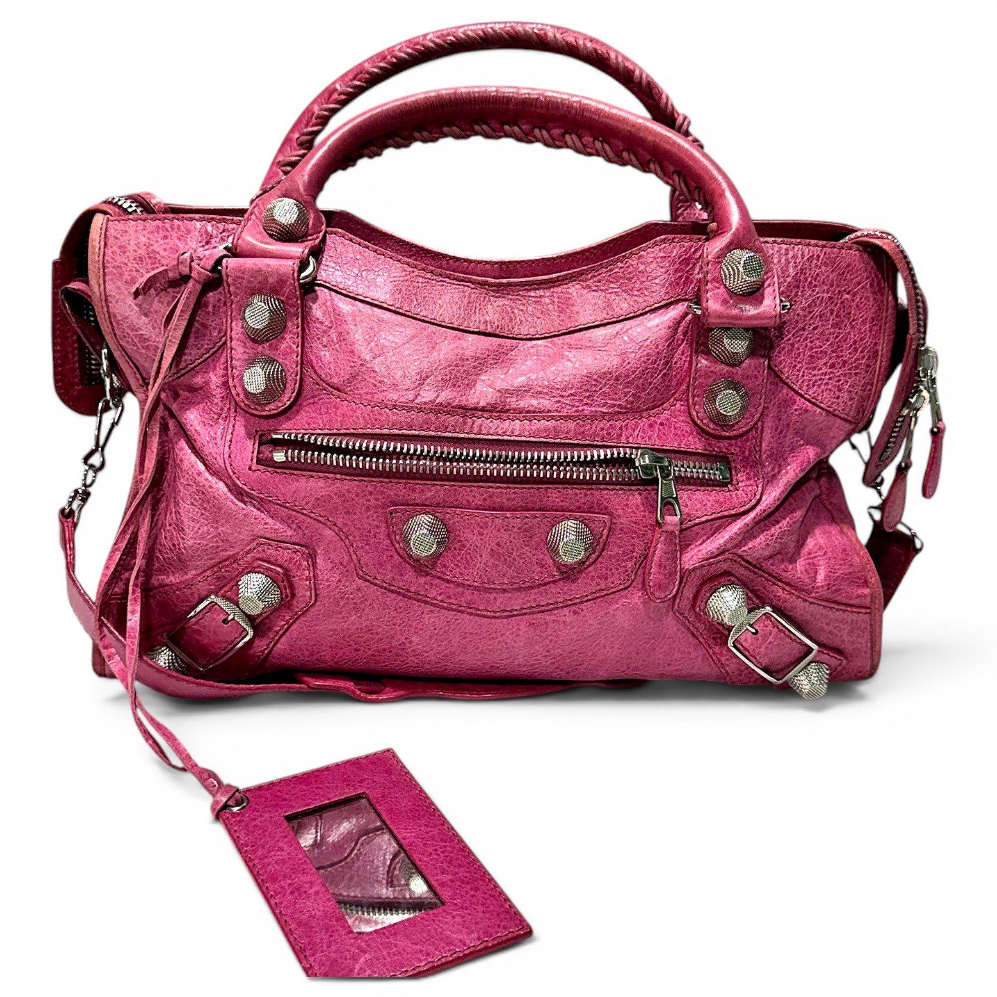 City leather handbag