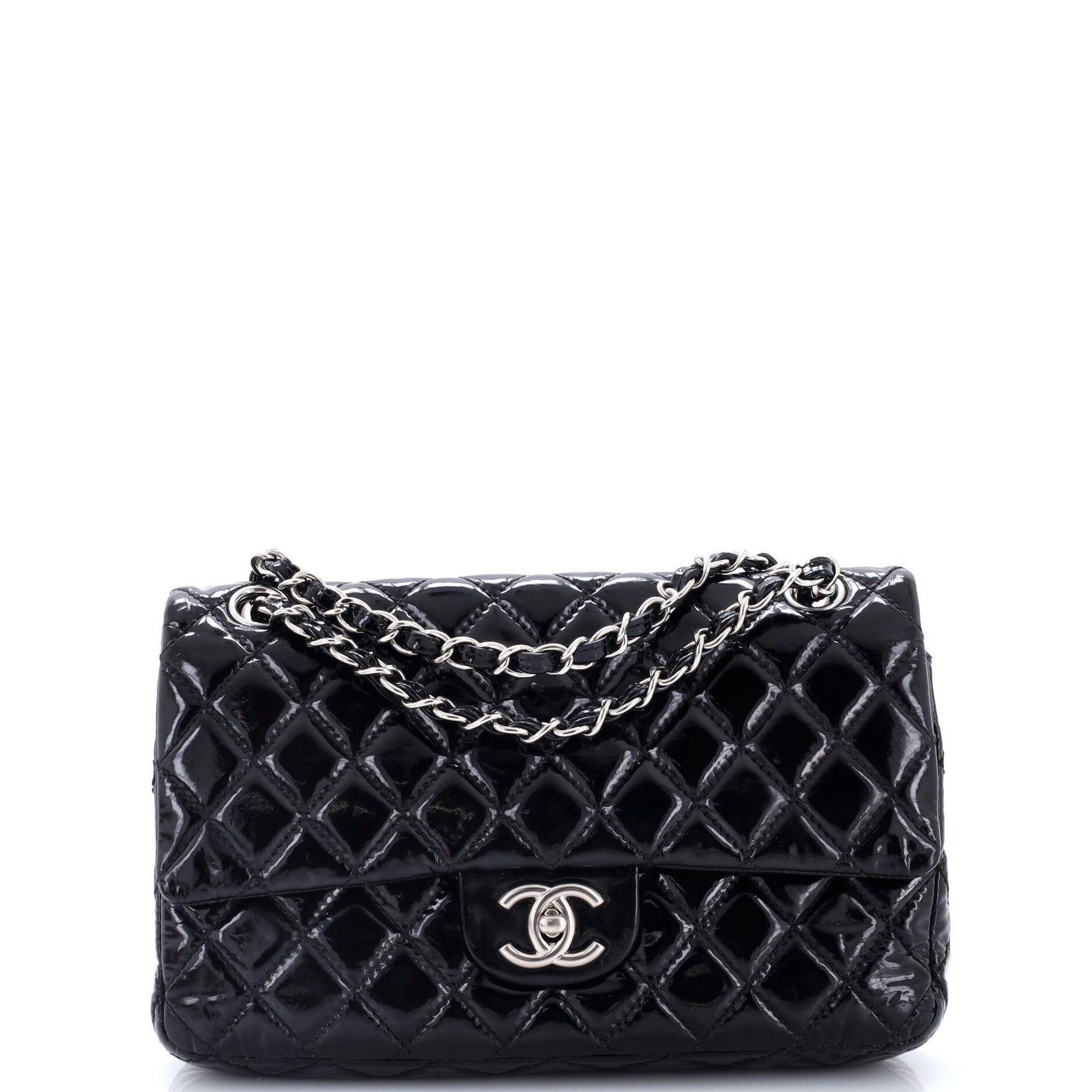 Classic Double Flap Bag Quilted Patent Medium