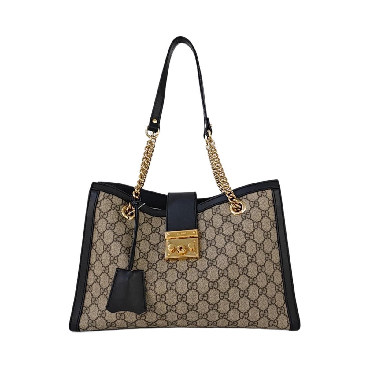 Padlock leather handbag