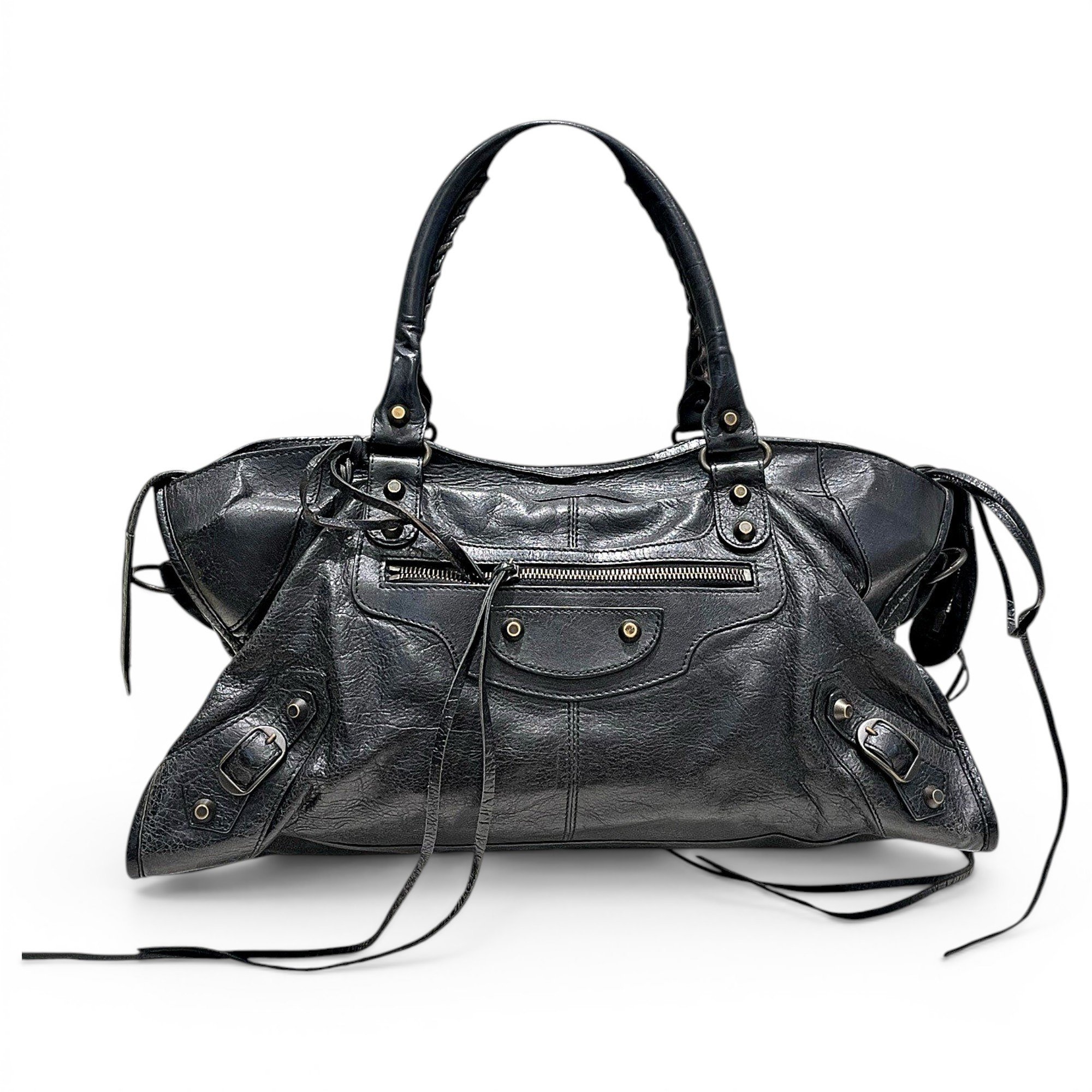 Work leather handbag