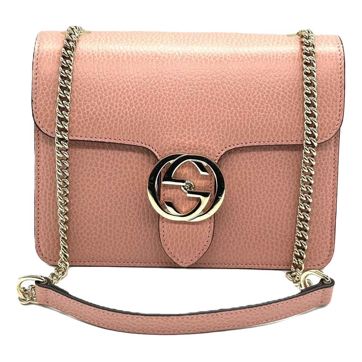 Interlocking leather crossbody bag