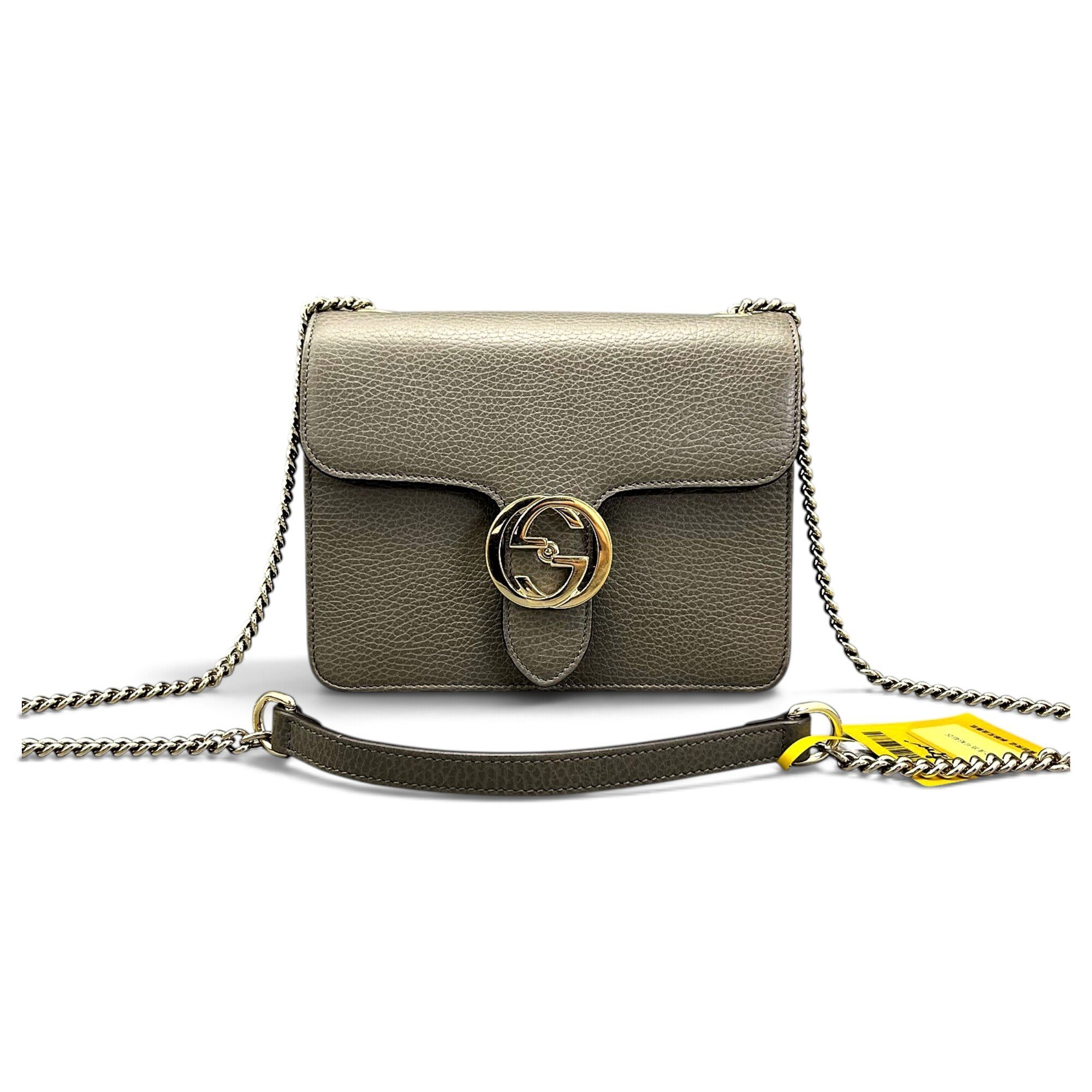 Interlocking leather crossbody bag
