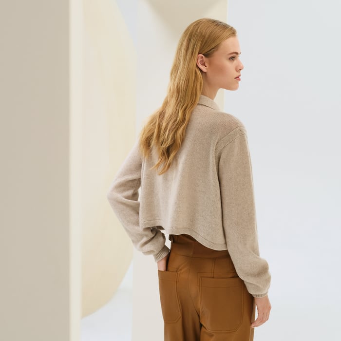 Beige Naturel Shirt Cardigan