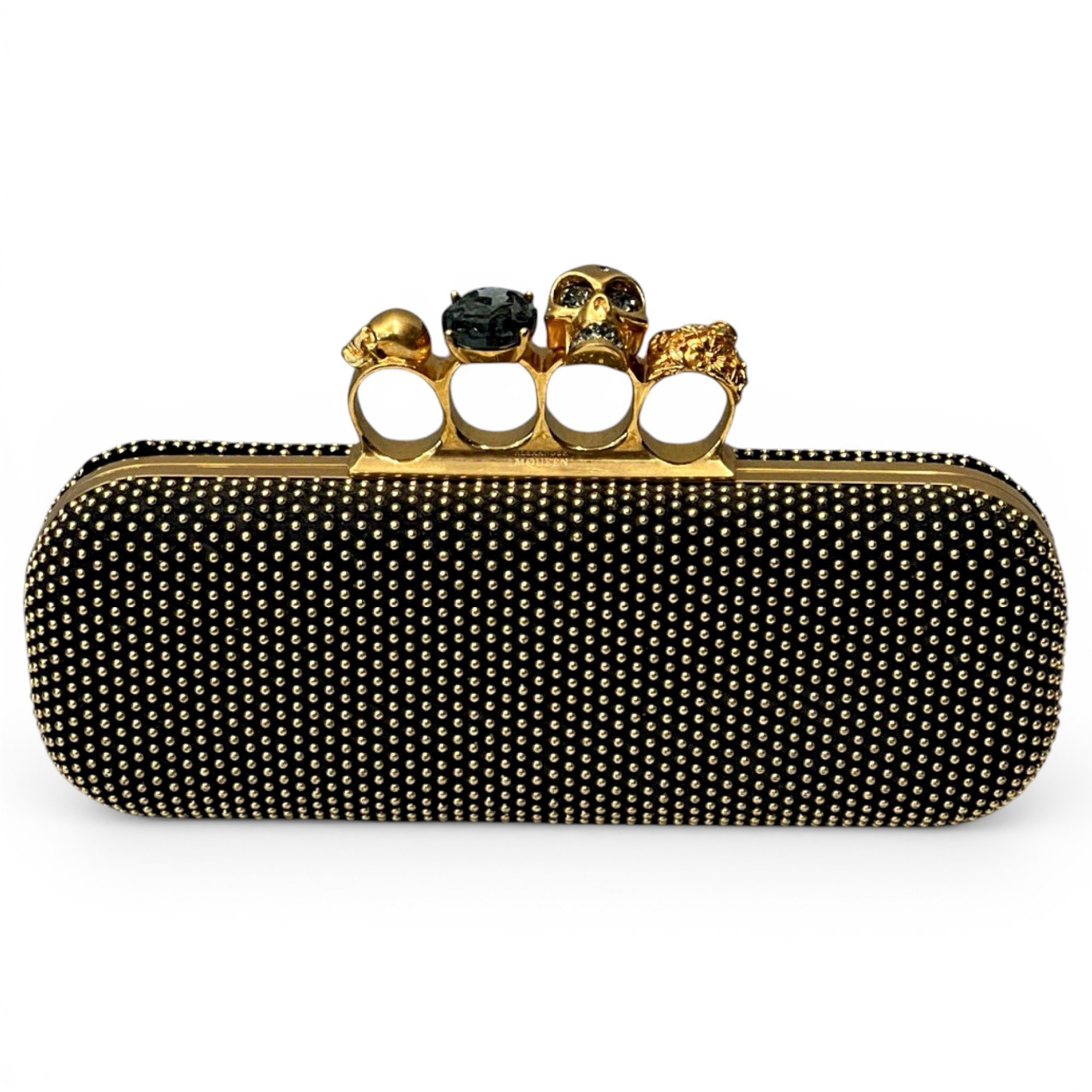 Knuckle leather clutch bag